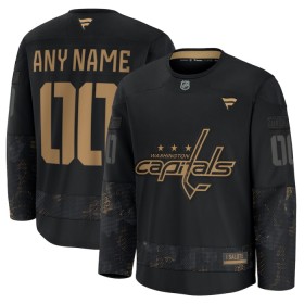 Washington Capitals Dresy Personalizované Fanatics Military Appreciation Practice 2024-25 Černá - Pánské